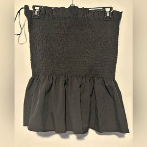 Plus Shirred Frill Ruffle Hem Tube Top